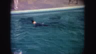 California (1962): Man Training Aquatic Circus Seal In The Pool