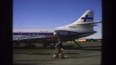 Stockholm Sweden (1975): Large Plane Stopped On An Airstrip On A Sunny Day