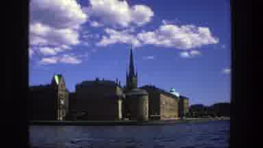 Stockholm Sweden (1975): Religious Building By The Sea Under A Deep Blue Sky