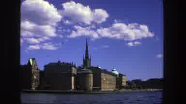 Stockholm Sweden (1975): A Big Blue Lake With A Castle On The Shore Surrounded By