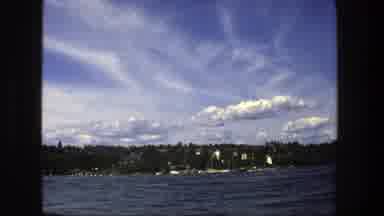 Stockholm Sweden (1975): View Of Blue Lake Water Trees And Blue Sky On A Clear Day