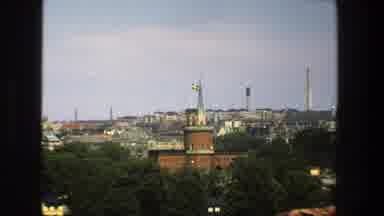 Stockholm Sweden (1975): A Medium Sized Building In A City With A Body Of Water
