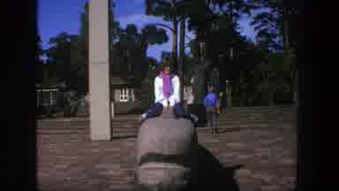Stockholm Sweden (1975): Someone Sitting On What Appears To Be A Landmark Multiple