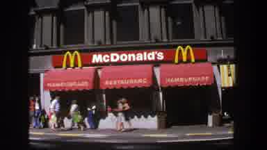 Stockholm Sweden (1975): People Walking During The Day In Front Of A McDonald