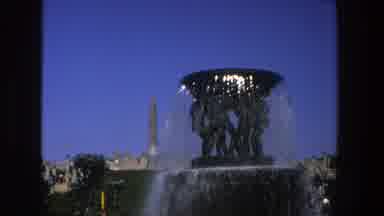 Stockholm Sweden (1975): Fountain With Sculpture At Top In Public Place Buildings