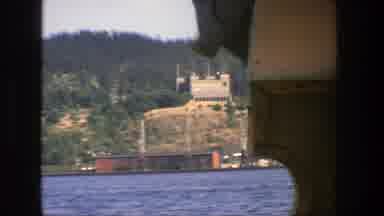 Stockholm Sweden (1975): View Of Blue Water And Tan Structure On A Clear Day