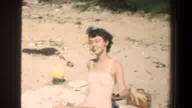 Baltimore Maryland (1961): Beach Summer Sand Women Bathing Sun Laughter Pretty