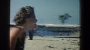 Baltimore Maryland (1961): A Girl And Her Friend Smiling At The Beach In A Sunny