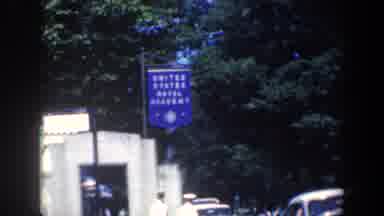 Baltimore Maryland-1961: United States Naval Academy Entrance With Blue Banner