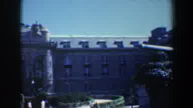 Baltimore Maryland (1961): Several People Walking Through A Garden With A Castle