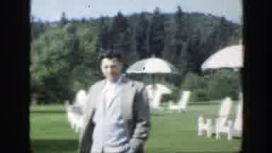 Montreal Canada (1950): Uncle Jeff Walking To Greet Cameraman At Wedding