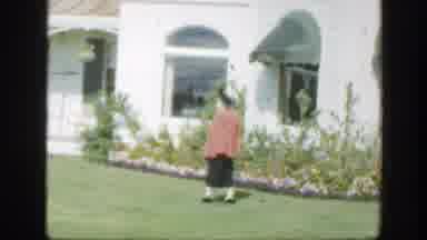 Montreal Canada (1950): People Walking And Talking In Front Of A House