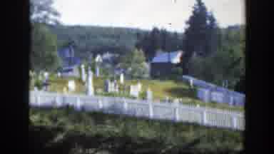 Montreal Canada (1950): View Of White Fence And Green Grass On A Clear Day