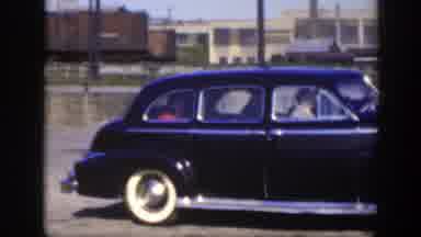 Montreal Canada (1950): Waiting For The Train Schedule In A Beautiful Black Car