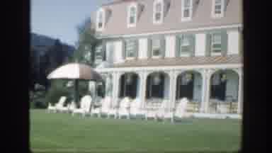 Montreal Canada (1950): Panoramic Hotel View With Grassy Terrain And White Chairs