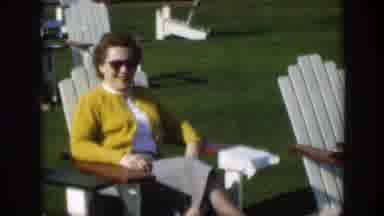 Montreal Canada (1950): Two Elder Women Sitting On A White Chair