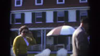 Montreal Canada (1950): Filming Lady With Glasses And Green Coat Coming In A Row