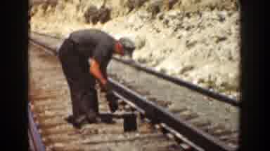 California (1936): Rail Construction Workers On Site With A Man Supervising