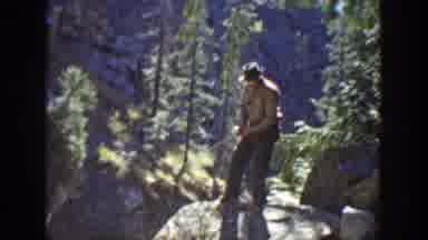 California (1936): A Man Playing Golf On Top Of A Mountain Surrounded By Trees