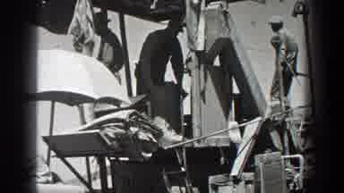 California (1936): Vintage Looking Video Of Men On A Platform Working Followed By