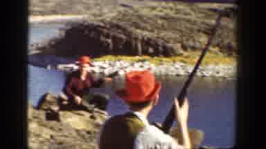 California (1936): Small Group Of Armed Hunters In An Area Of Shrubby Vegetation
