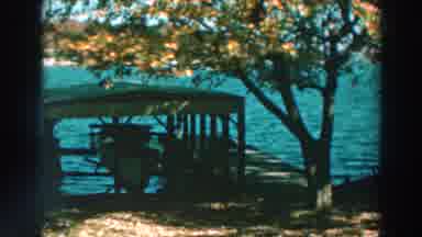 Lake Winnebago Wisconsin (1964): View Of Blue Lake Water And Red Building On A