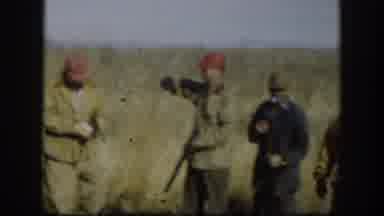Kansas (1958): Group Of Hunters Carrying Their Shotguns And Smoking In A Dry