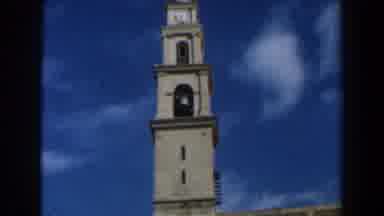 Israel (1960): Church Tower And Steeple Rise Into The Slightly Cloudy Sky
