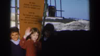 Israel (1960): The Three Children Are Waving At The Cameraman At Their Destination