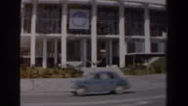 Israel (1960): Vintage Busy Street Footage In Front Of Large Building