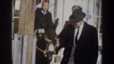 Israel (1960): A Man With A Donkey And A Ancient Greek Amphitheater