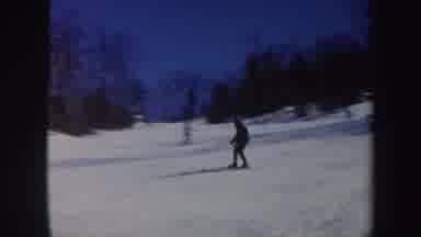 Vermont (1962): Person Being Filmed Skiing Through The Snow At The Woods In The