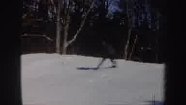 Vermont (1962): Single Skier Skiing Down Hill With Trees In The Background
