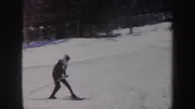 Vermont (1962): Man Practices Ski In The Snow Steep Mountain Very High And With A
