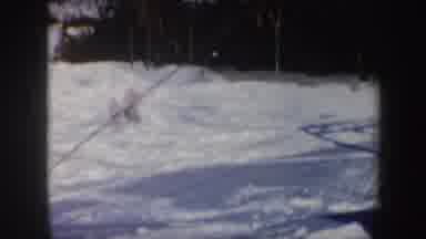 Vermont (1962): Person Wearing Red Jacket Skiing Downhill On A Sunny Winter Day
