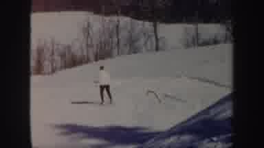 Vermont (1962): People Skiing Maneuvering Freely White Snow Trees Background Cold