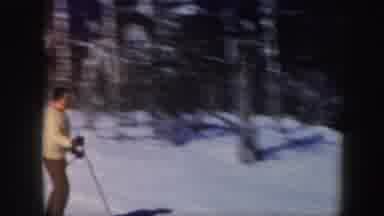 Vermont (1962): An Adult Man Skying In A Snowing Area Obviously Having A Good Time