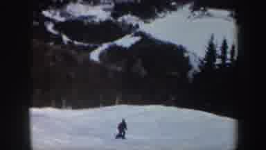 Vermont (1962): Person Skiing On A Sunny Day On Snow-Covered Mountain With Trees