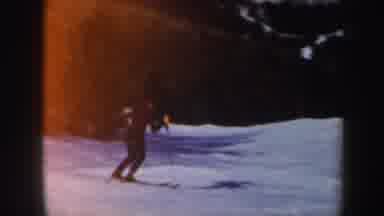 Vermont (1962): Man Coming Down Snow-Covered Mountain With Trees Around