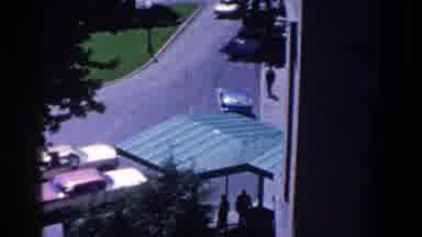French Lick Indiana-1958: Classic Cars And People At Hotel Driveway