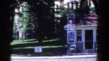 French Lick Indiana (1958): View Of Small Brown And Yellow Building And Green