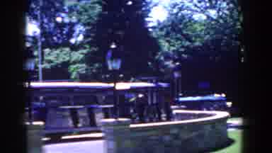 French Lick Indiana (1958): A Parked Tour bus In Front Of A Wall