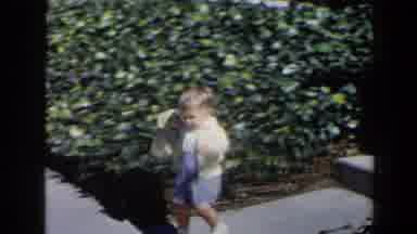 Las Vegas (1958): Toddler Holding A Stuffed Animal Walking In The Sunshine Around