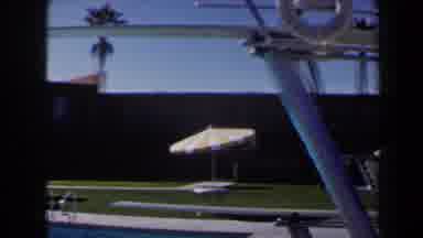 Las Vegas (1958): Outside Pool Including Diving Board And Traditional Furniture