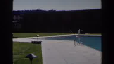 Las Vegas (1958): View Of Blue Swimming Pool And Silver Diving Board On A Sunny