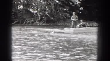 Chelan Washington (1939): Two People Fishing Relaxing On The River