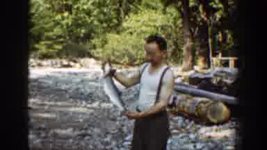 Chelan Washington (1939): Men Talking And Riding A Sledge Behind A Horse And