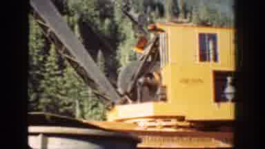 Chelan Washington (1939): Construction Work Mountains Snow Water Trees Machines