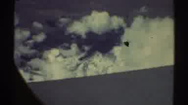 Los Angeles California (1969): View Of Snow Covered Mountains And Clouds On A