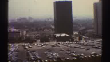 Los Angeles California (1969): Panning Shot Of Urban Environment With A Parking